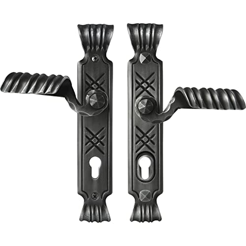 SCHÖSSWENDER Drückergarnitur Alpina - Türgriff rustikal mit Langschild PZ 88, TS -80mm, Stahl schwarz passiviert lackiert SCHÖSSWENDER Drückergarnitur Alpina - Türgriff rustikal mit Langschild PZ 88, TS -80mm, Stahl schwarz passiviert lackiert von SCHÖSSWENDER