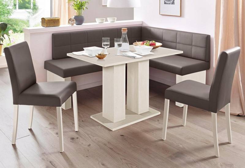 massivline&more Eckbankgruppe Anna, (Set, 4-tlg), mit 2 Stühlen mit massiven Gestell von massivline&more