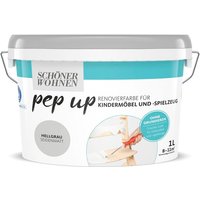 Schoner Wohnen - Schöner Wohnen Pep Up Renovierfarbe Kindermöbel Seidenmatt hellgrau 1,0 Ltr. von SCHONER WOHNEN