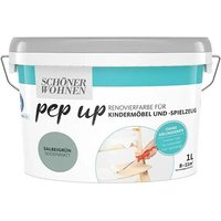 Schöner Wohnen Pep Up Renovierfarbe Kindermöbel Seidenmatt salbeigrün 1,0 Ltr. von SCHONER WOHNEN