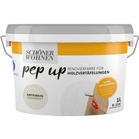 Schoner Wohnen - Schöner Wohnen Pep Up Renovierungsfarbe für Holzvertäfelungen 1,0 Ltr. Antikweiss von SCHONER WOHNEN