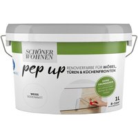 Schoner Wohnen - Schöner Wohnen Renovierungsfarbe Pep Up für Möbel, Türen + Küchen 1,0 Ltr. weiß Schoner Wohnen - Schöner Wohnen Renovierungsfarbe Pep Up für Möbel, Türen + Küchen 1,0 Ltr. weiß von SCHONER WOHNEN