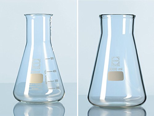 SCHOTT DURAN 090965 Erlenmeyer 2000 mL en Verre Borosilicaté Duran à col grand avec graduations (Pack de 10) von SCHOTT DURAN