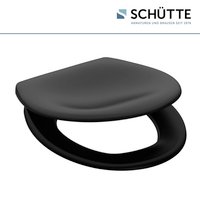 SCHÜTTE WC-Sitz, mit Absenkautomatik/Schnellverschluss, oval, Duroplast - schwarz von SCHÜTTE