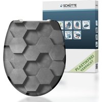 Schütte - Duroplast WC-Sitz grey hexagons, mit Absenkautomatik und Schnellverschluss von SCHÜTTE