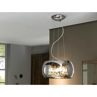 Schuller Argos - 5 Licht dimmbarer Kristall Deckenanhänger mit Fernbedienung Chrom, Spiegel, G9 von SCHULLER LIGHTING