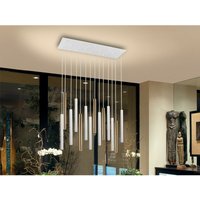 Schuller Varas Ultra Slim Dimmable 14 Light Suspension 3 Meter Max Hängeleuchte, Gold & Mattweiß, Maximale Höhe 3 Meter von SCHULLER LIGHTING