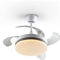 Schuller Vento Mini-Deckenventilator Mattweiß und Bronze 3000-6000K Fernbedienung von SCHULLER LIGHTING