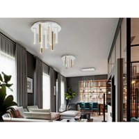 Varas Dimmbare Deckenleuchte 9-Licht-Cluster-Tropfen, Gold, Mattweiß, dimmbar, 3000K von SCHULLER LIGHTING