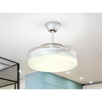 Vento 6-Gang Deckenventilator einziehbare Klingen Matt White Integrierte LED-Licht, Fernbedienung, Timer & Reversible Funktionen von SCHULLER LIGHTING