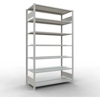 Schulte Büro-Fachbodenregal MULTIplus150 Stecksystem mit Mittelanschlag Grundregal Fachlast 150kg 230x130x60cm 7 Ebenen Beidseitig nutzbar Lichtgrau von SCHULTE LAGERTECHNIK