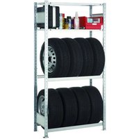 Schulte Garagenregal-Set Reifenregal MULTIplus150 Grundregal HxBxT 200x100x40cm 2 Ebenen + 2 Reifenebenen Fachlast 150kg Verzinkt - Verzinkt von SCHULTE LAGERTECHNIK