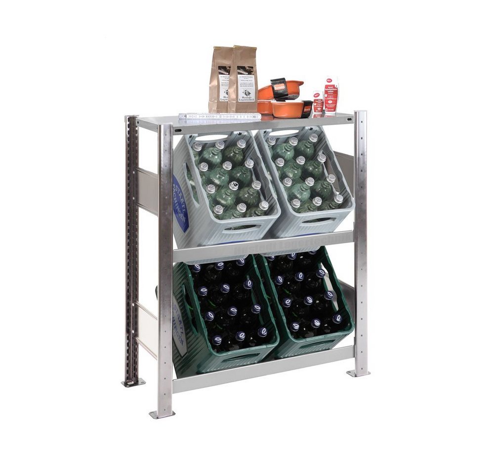 SCHULTE Lagertechnik Regal Getränkekistenregal für 4 Kästen + 1 Fachboden, 100x81x34 cm HxBxT von SCHULTE Lagertechnik