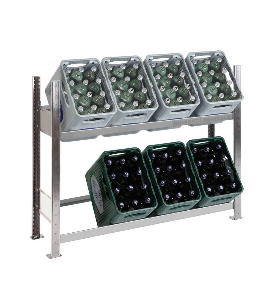 SCHULTE Lagertechnik Regal Getränkekistenregal für 8 Kästen, 100x136x34 cm HxBxT, 150 kg/Ebene von SCHULTE Lagertechnik