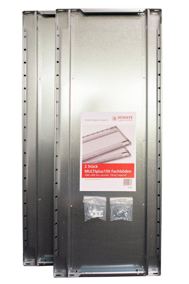 SCHULTE Lagertechnik Steckregal 2er-Pack-Zusatz-Fachboden MULTIplus150 1000 x 400 mm (BxT) von SCHULTE Lagertechnik