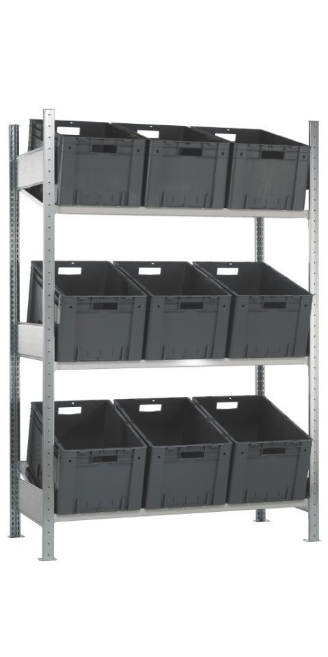 SCHULTE Lagertechnik Steckregal Anbauregal, Schrägbodenregal L MULTIplus150, 2000 x 1000 x 600 mm von SCHULTE Lagertechnik