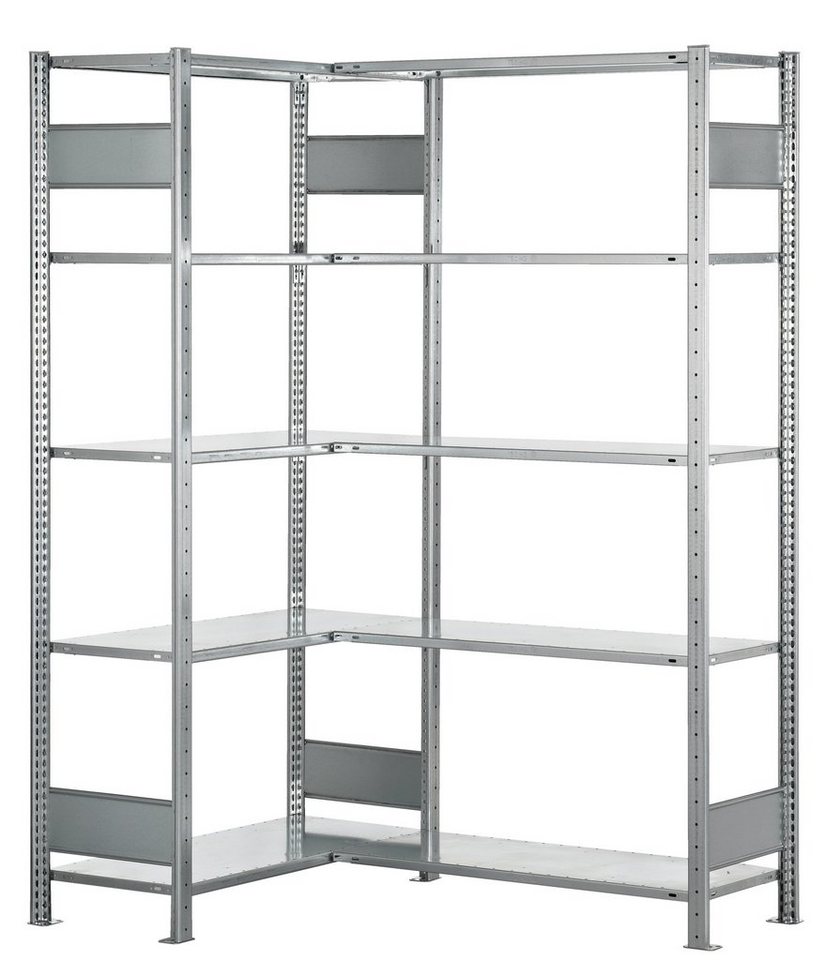 SCHULTE Lagertechnik Steckregal Eckregal (Felder A + B) 2000 x 1000 x 500, 2x5 Fachböden von SCHULTE Lagertechnik