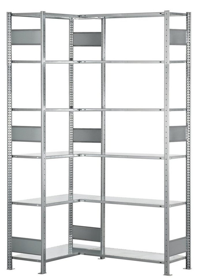 SCHULTE Lagertechnik Steckregal Eckregal (Felder A + B) 2500 x 1000 x 400, 2x6 Fachböden von SCHULTE Lagertechnik