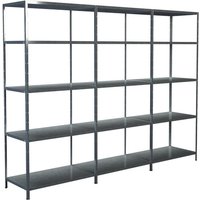 SCHULTE REGALWELT Grundregal mit 2 Anbauregalen, HxBxT 200 x 260 x 50 cm, 425 kg Traglast (max.), 15 Böden - silberfarben von SCHULTE REGALWELT