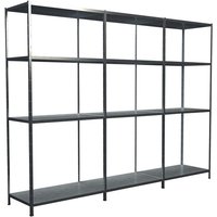 SCHULTE REGALWELT Grundregal mit 2 Anbauregalen HxBxT 180 x 260 x 50 cm, 340 kg Traglast (max.), 12 Böden - silberfarben von SCHULTE REGALWELT