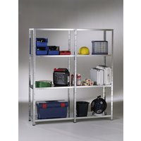 SCHULTE REGALWELT Grundregal mit Anbauregal, HxBxT 180 x 140 x 35 cm, 340 kg Traglast (max.), 8 Böden - silberfarben von SCHULTE REGALWELT