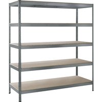 SCHULTE REGALWELT Stecksystem Schwerlastregal, HxBxT 180 x 160 x 60 cm, 1250 kg Traglast (max.), 5 Böden - silberfarben von SCHULTE REGALWELT