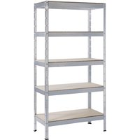 SCHULTE REGALWELT Stecksystem Schwerlastregal, BxHxT: 90 x 180 x 40 cm, 5 Böden, Metall - silberfarben von SCHULTE REGALWELT