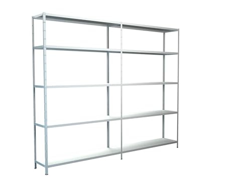 SCHULTE Regalwelt Lagerregal mit 10 PowerMAX-Fachböden in weiß, 200x240x35cm, Steckregal mit einfacher Montage ohne Verschrauben, Traglast je Boden bis zu 85 Kg (gesamt bis zu 850 Kg) von SCHULTE Regalwelt