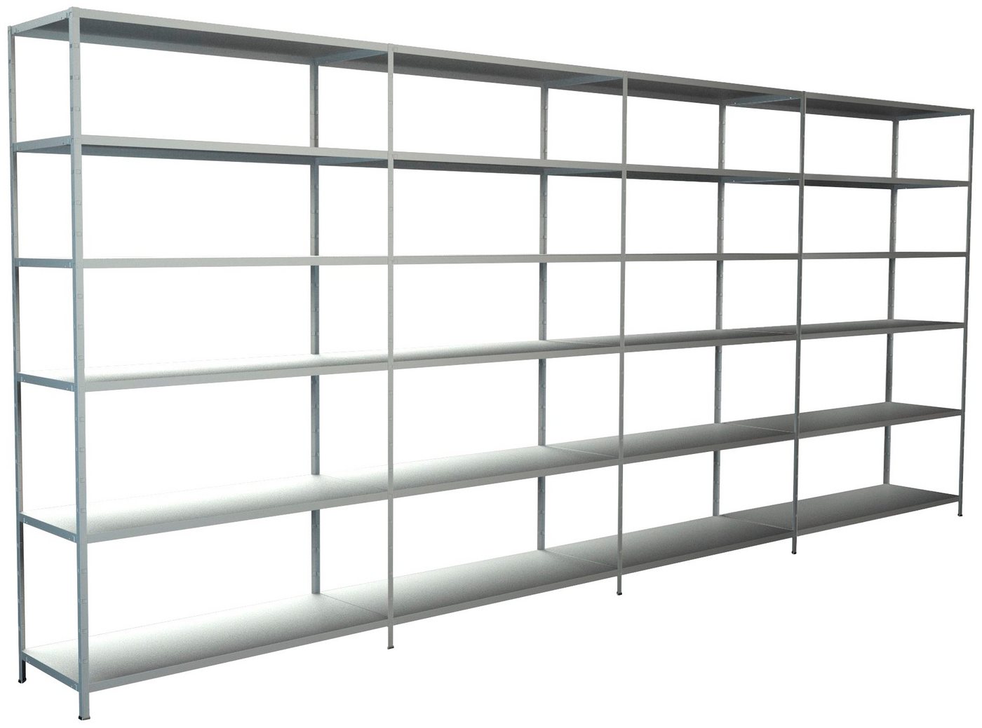 SCHULTE Regalwelt Steckregal Stecksystem Grund- und 3x Anbauregale, Metall weiß, 2300x4000x350 mm, 24 Böden von SCHULTE Regalwelt