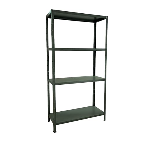 SCHULTE Regalwelt Steckregal mit 4 Fachböden, 180x100x40 cm (HxBxT), 65 Kg Traglast pro Boden, grau-grün von SCHULTE Regalwelt