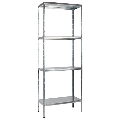 SCHULTE Regalwelt Steckregal mit 4 PowerMAX Fachböden, 60 kg Tragkraft, 180x60x40 cm (HxBxT), verzinkt, Lagerregal, Werkstattregal, Kellerregal, Garagenregal, Metallregal von SCHULTE Regalwelt