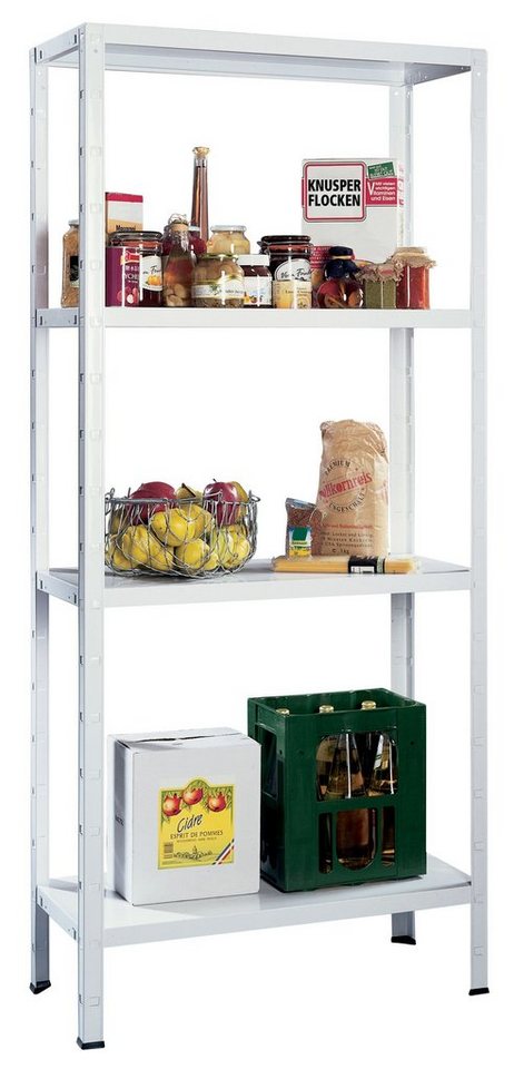 SCHULTE Regalwelt Steckregal mit 4 PowerMAX Fachböden, 65 kg Tragkraft, 180x60x40 cm (HxBxT) von SCHULTE Regalwelt