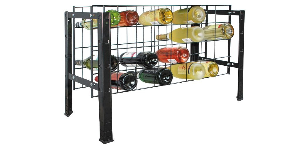 SCHULTE Regalwelt Weinregal für bis zu 32 Flaschen, 43x80x35 cm (HxBxT), schwarz von SCHULTE Regalwelt