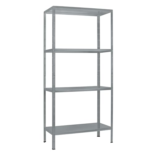 SCHULTE Regalwelt Steckregal mit 4 PowerMAX Fachböden, 70 kg Tragkraft, 200x100x50 cm (HxBxT), Granit-Struktur, Lagerregal, Werkstattregal, Kellerregal, Garagenregal, Metallregal von SCHULTE Regalwelt