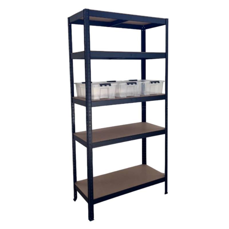 Schulte Schwerlastregal S 180 cm x 90 cm x 40 cm Schwarz inkl. 3 Kunststoffboxen von SCHULTE Regalwelt