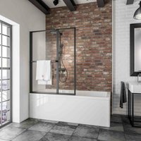 Badewannenaufsatz 2-teilig faltbar, inkl. Klebe-Montage - Breite: 110 cm, Höhe: 140 cm, Glas: 3 mm Sicherheitsglas Klar Hell, Profil: Matt Schwarz Badewannenaufsatz 2-teilig faltbar, inkl. Klebe-Montage - Breite: 110 cm, Höhe: 140 cm, Glas: 3 mm Sicherheitsglas Klar Hell, Profil: Matt Schwarz von SCHULTE
