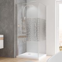 Duschkabine Dusche Drehtür mit Seitenwand 90x90 Eckdusche chromoptik von SCHULTE