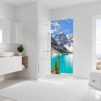 Duschrückwand, Bergsee, 90 x 210 cm, Wandverkleidung, Aluminiumverbundplatte, fugenloser Fliesenersatz - Schulte von SCHULTE