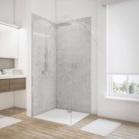 Schulte - Duschrückwand DecoDesign - Dekor Stein Grau-Hell, Wandverkleidung aus 3 mm Aluminium-Verbundplatte, Größe: 2x 90 x 210 cm, Set über Eck von SCHULTE