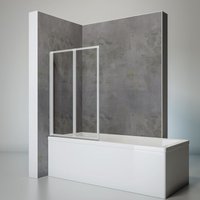 Schulte Duschwand Smart inkl. Klebe-Montage, 87 x 121 cm, 2-teilig faltbar, 3 mm Sicherheits-Glas Klar hell, Alu-Natur von SCHULTE