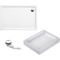 Duschwanne Adria - aus hochwertigem Sanitäracryl, Komplett Set inkl. Wannenträger und Ablauf, Farbe: Weiß, Größe: 90 x 75 cm - Schulte von SCHULTE