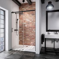 SCHULTE Duschkabine »Alexa Style 2.0«, Schiebetür in Nische, 140 x 200 cm, Mattschwarz von SCHULTE