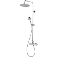 SCHULTE Duschsystem »Modern«, HxT: 117,6 x 47,5 cm, Messing, inkl. Einhebelmischer - silberfarben von SCHULTE