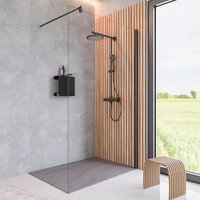 SCHULTE Walk-In Dusche »Black Style«, Höhe: 200 cm, eckig, mattschwarz von SCHULTE