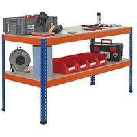 SCHULTE Werkbank blau, orange 153,6 x 123,0 x 99,0 cm von SCHULTE