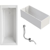 Badewanne Como - 170x70 cm, aus hochwertigem Sanitäracryl, Weiß glänzend, Komplett Set, inkl. Wannenträger und Ablauf - Schulte von SCHULTE