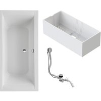 Badewanne Onda - 180x80 cm, aus hochwertigem Sanitäracryl, Weiß glänzend, Komplett Set inkl. Wannenträger und Ablauf - Schulte Badewanne Onda - 180x80 cm, aus hochwertigem Sanitäracryl, Weiß glänzend, Komplett Set inkl. Wannenträger und Ablauf - Schulte von SCHULTE