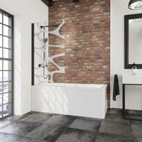 Badewannenaufsatz 1-teilig schwenkbar - Breite: 80 cm, Höhe: 140 cm, Glas: 5 mm Sicherheitsglas Dekor Wave mit fixil-Glasbeschichtung, Profil: Badewannenaufsatz 1-teilig schwenkbar - Breite: 80 cm, Höhe: 140 cm, Glas: 5 mm Sicherheitsglas Dekor Wave mit fixil-Glasbeschichtung, Profil: von SCHULTE