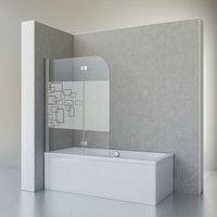 Schulte - Badewannenfaltwand Breathe, 2-teilig 112 x 142 cm, 5 mm Sicherheitsglas (esg) Dekor Soft Cube, Profilfarbe: Chromoptik von SCHULTE