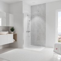 Schulte - Duschrückwand DecoDesign - Hochglanz Wandverkleidung, Fliesenersatz, fugenfrei, Größe: 100 x 255 cm, Stein Grau Hell Schulte - Duschrückwand DecoDesign - Hochglanz Wandverkleidung, Fliesenersatz, fugenfrei, Größe: 100 x 255 cm, Stein Grau Hell von SCHULTE